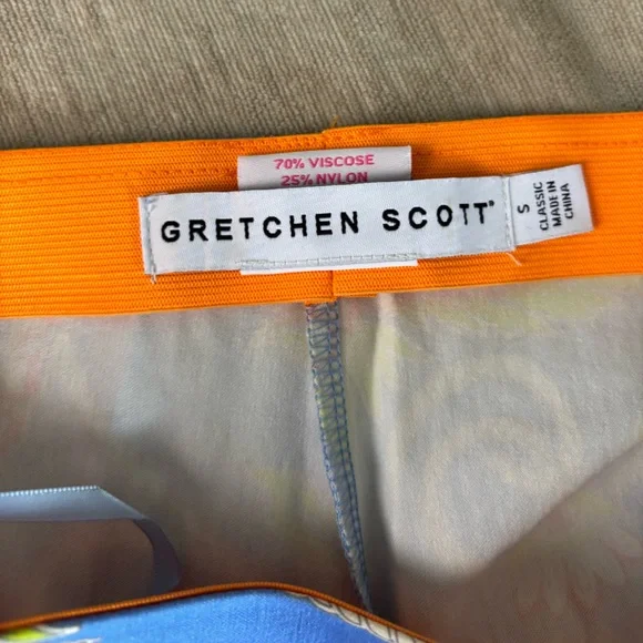 Gretchen Scott Designs Orange and Blue Floral Pants - Picture 2 of 2